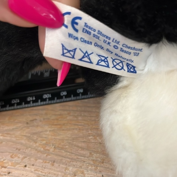 Tesco Plush Calico Kitten Cat Whiskers 12” Stuffed Animal Vintage - Picture 8 of 9